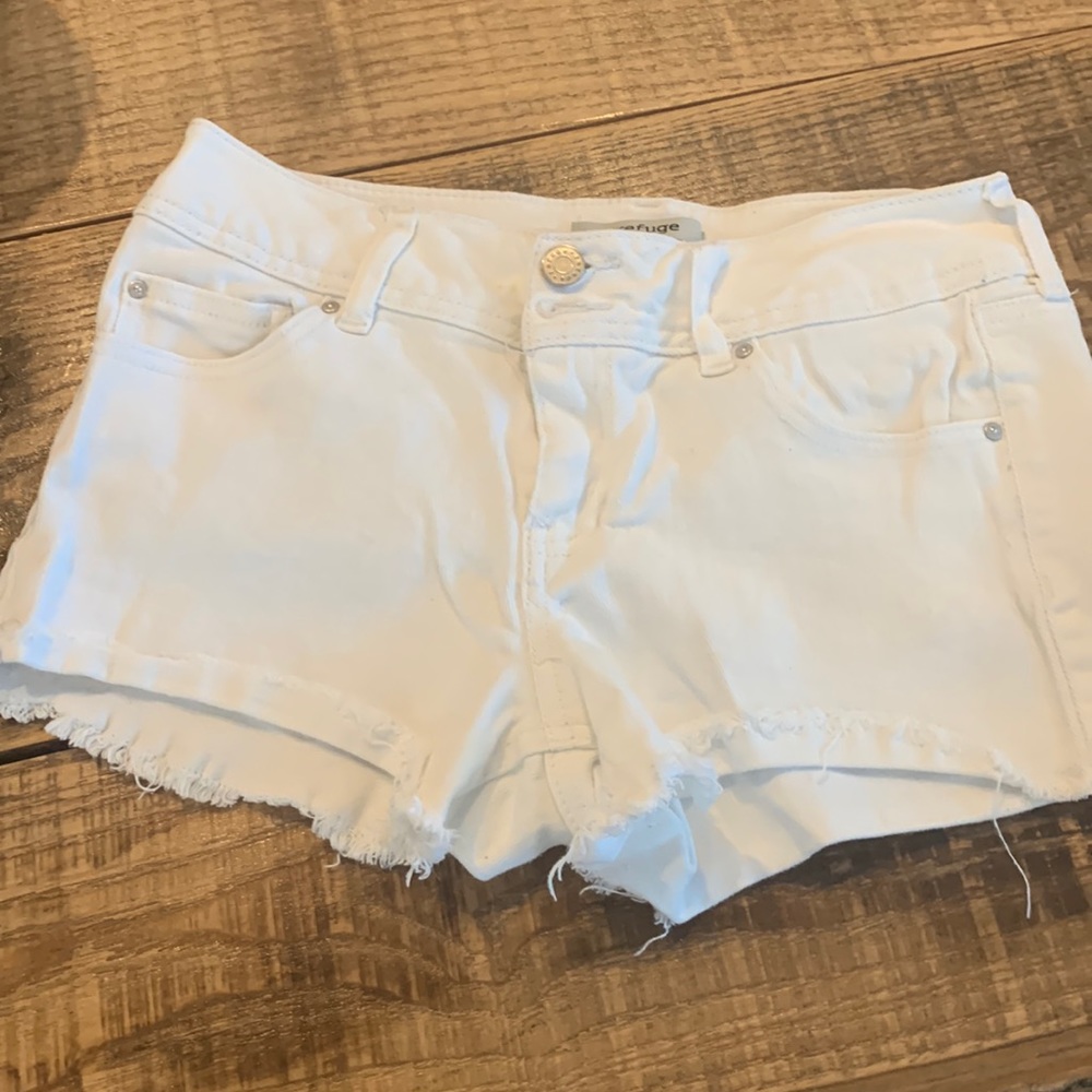 Refuge white denim shirt shorts, 4